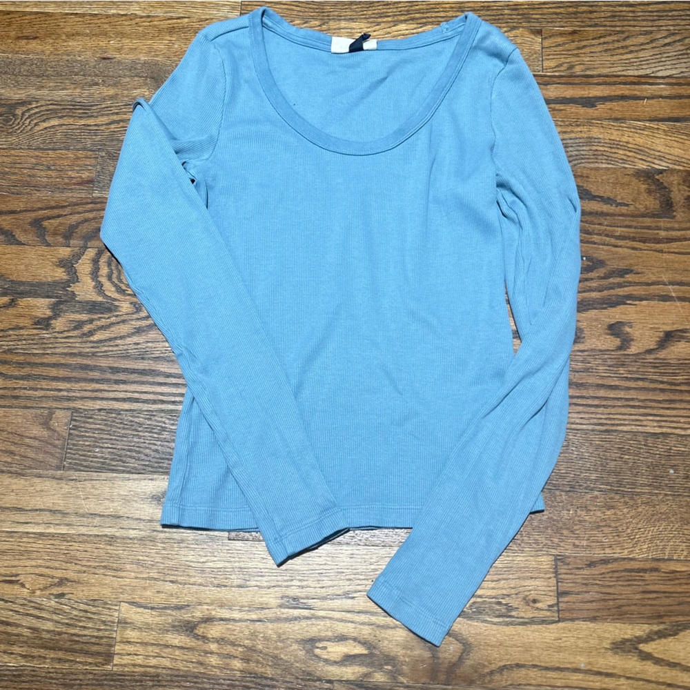 Ribbed Scoop Neck Long Sleeve - Picture 5 of 6